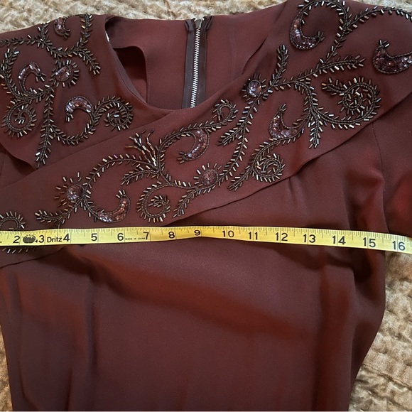 Flawless 1940’s vintage padded shoulder beaded dress - Picture 9 of 13